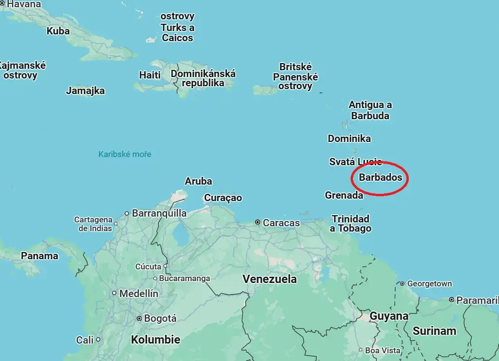 Barbados na map